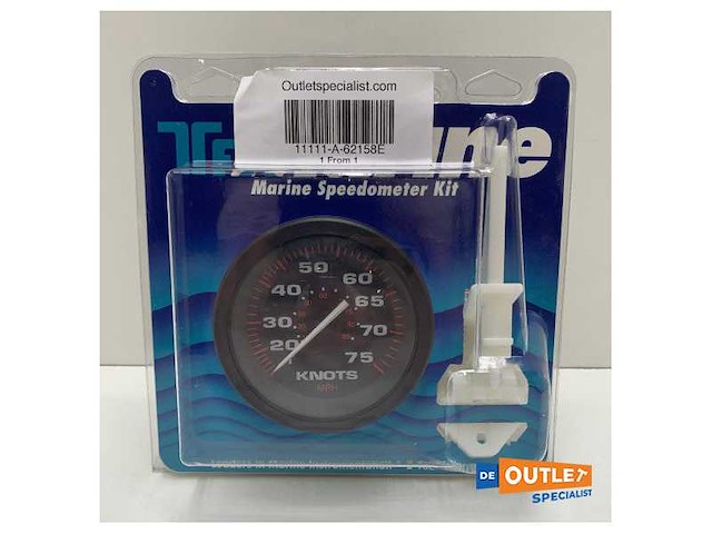 Teleflex marine snelheidsmeter kit 75 knopen zwart analoog - 62158e - afbeelding 2 van  2