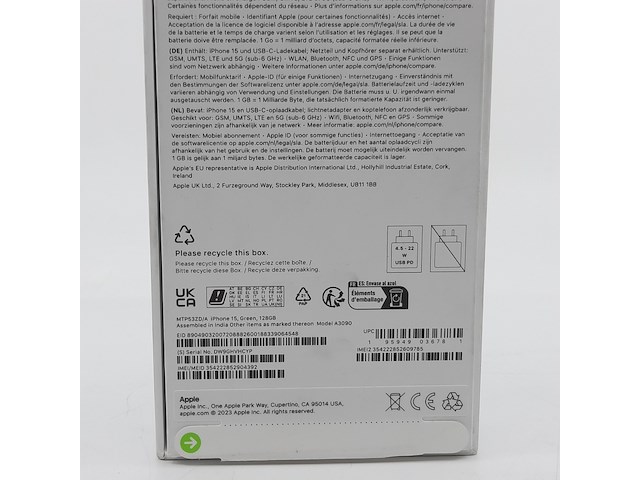 Telefoon, apple, iphone 15 a3090 128gb green - afbeelding 4 van  7