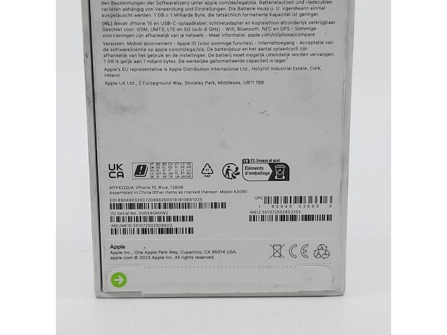 Telefoon, apple, iphone 15 a3090 blue 128gb - afbeelding 5 van  9