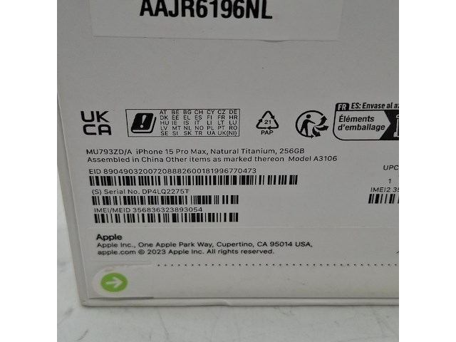 Telefoon, apple, iphone 15 pro max a3106 256gb natural titanium - afbeelding 6 van  7