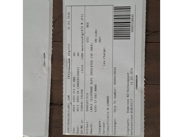 Telefoonkabel op houten haspel - afbeelding 4 van  5