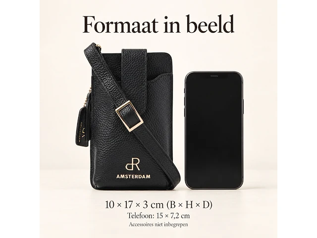 Telefoontas dr amsterdam, black - afbeelding 6 van  6