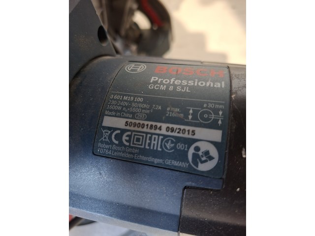 Telescoop-/afkortzaag 216mm 230v~ bosch, gcm 8 sjl, bouwjaar 2016 - afbeelding 2 van  6