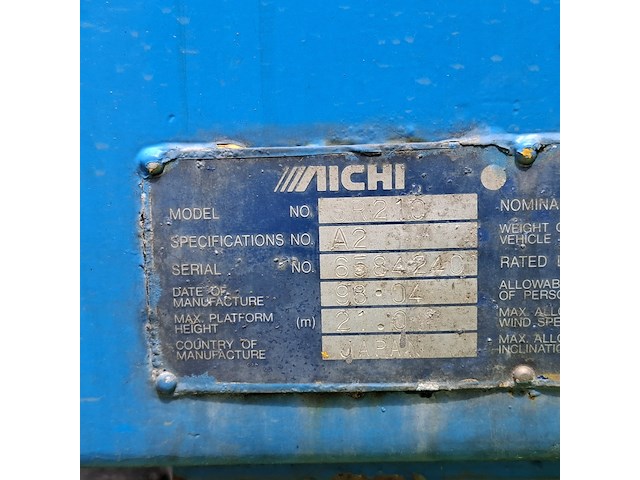 Telescopische rups hoogwerker, aichi, sr210, blauw, 1998 - afbeelding 9 van  42