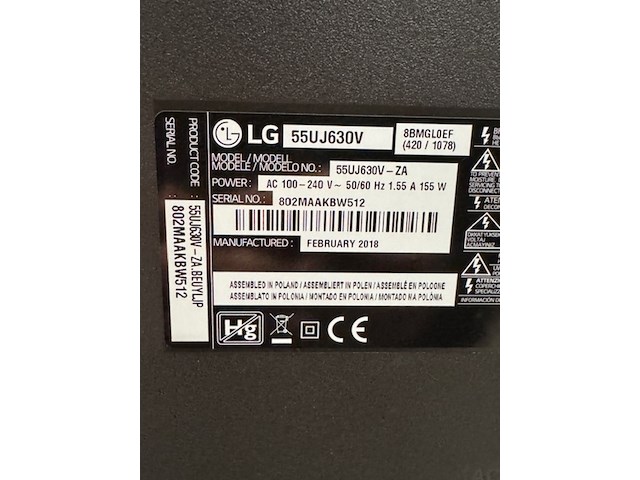 Televisie lg, 55uj630v, op verrijdbare tv-standaard - afbeelding 4 van  7