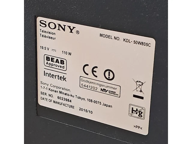 Televisie op verrijdbare standaard, sony, kdl-50w805c, 2015 - afbeelding 12 van  12