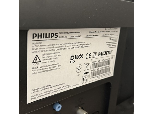 Televisie philips 42pfl3208h/12, met wandbevestiging - afbeelding 5 van  5