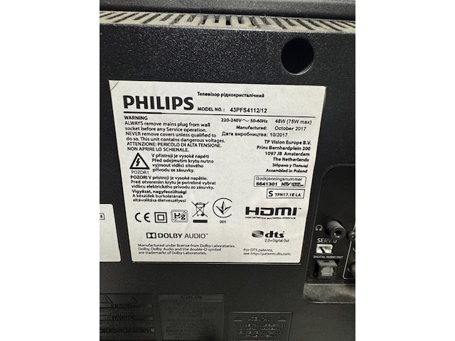 Televisie philips, 43pfs4112/12, bouwjaar philips, met plafondbeugel - afbeelding 4 van  6