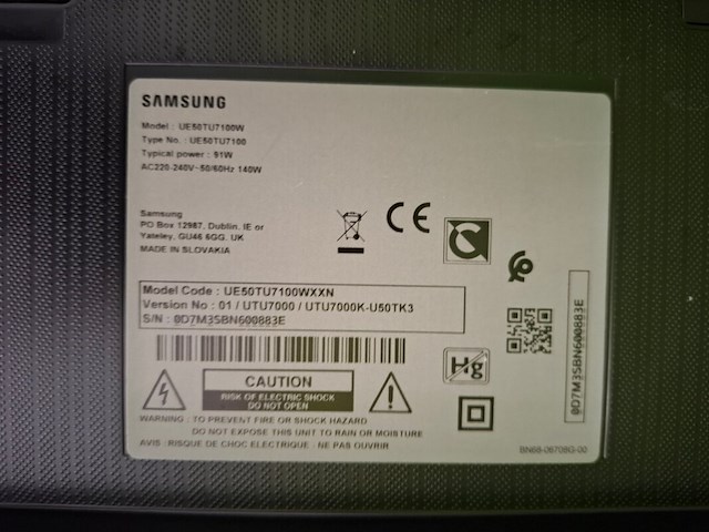 Televisie samsung, ue50tu7100w - afbeelding 4 van  5