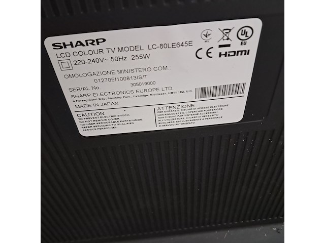Televisie, sharp, lc-80le645e - afbeelding 12 van  17