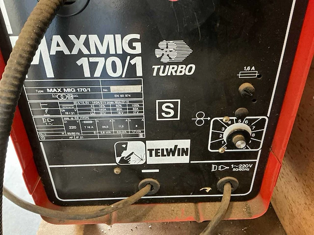 Telwin max mig 170/1 lasapparaat op verrijdbare kar - afbeelding 4 van  5