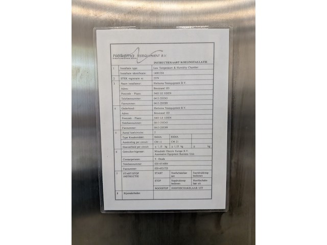 Temperatuur en vochtigheidskamer, tabai espec, accretech, pl-4kp, 1998 - afbeelding 14 van  29