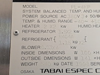 Temperatuur en vochtigheidskamer, tabai espec, accretech, pl-4kp, 1998 - afbeelding 21 van  29