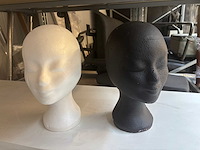 Tempex decoratie hoofd zwart wit (24x) - afbeelding 1 van  3