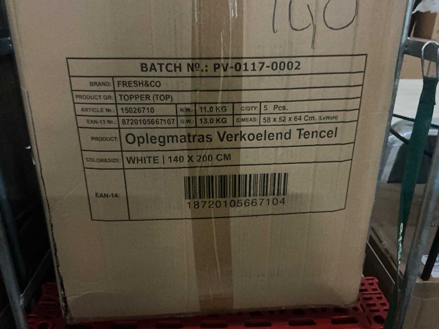 Tencel fresh&co 140x200cm oplegmatras (9x) - afbeelding 2 van  3