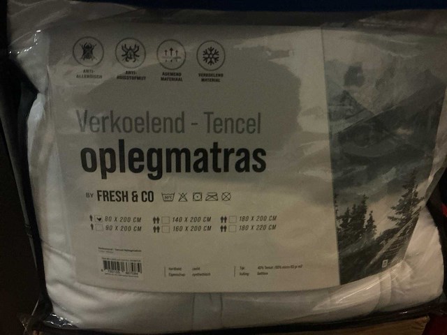 Tencel verkoelend 80x200cm oplegmatras (12x) - afbeelding 1 van  3