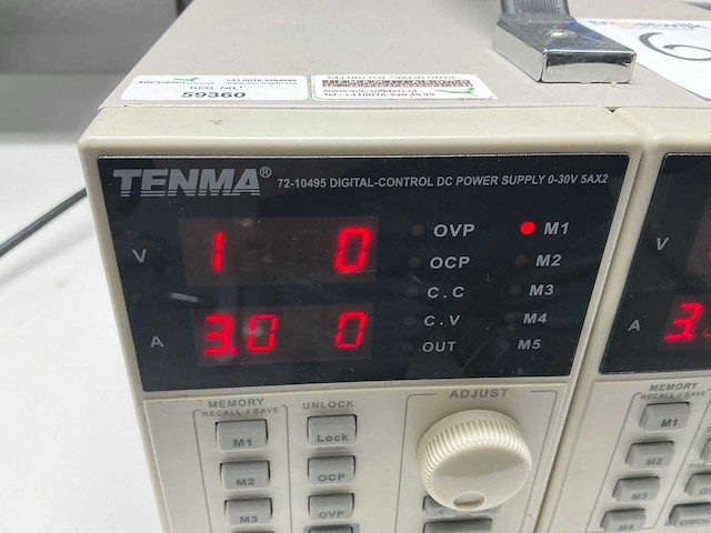 Tenma 72-10495 digital control 0-30volt gestabiliseerde voeding - afbeelding 4 van  8