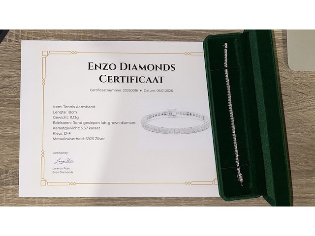 Tennis armband met 5.37ct diamant - afbeelding 6 van  6