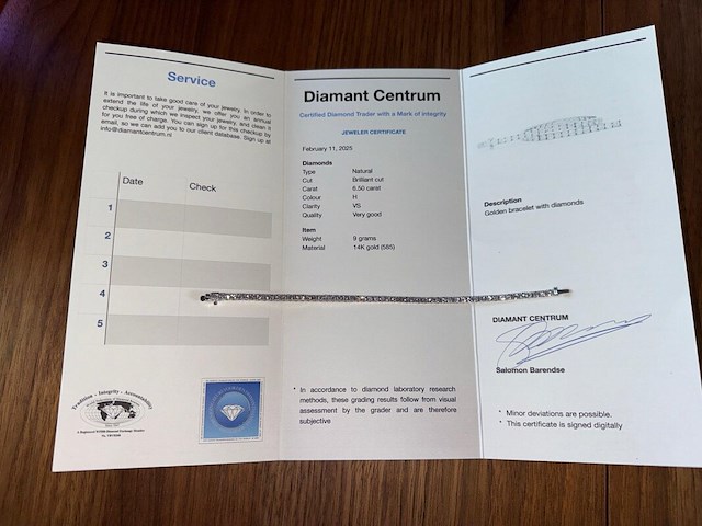 Tennis armband met natuurlijke diamanten, 2024 - afbeelding 4 van  12