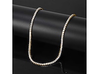 Tennis collier geel goud sterling zilver - afbeelding 1 van  4