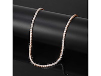 Tennis collier rose goud sterling zilver - afbeelding 1 van  5