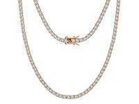 Tennis collier rose goud sterling zilver - afbeelding 4 van  5