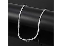 Tennis collier wit goud sterling zilver - afbeelding 1 van  5