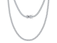 Tennis collier wit goud sterling zilver - afbeelding 4 van  5