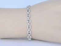 Tennisarmband met diamanten schakels met 157 diamanten - afbeelding 1 van  4