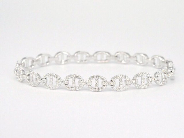 Tennisarmband met diamanten schakels met 157 diamanten - afbeelding 1 van  7