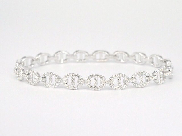 Tennisarmband met diamanten schakels met 157 diamanten - afbeelding 1 van  9