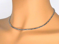 Tenniscollier met natuurlijke zwarte diamanten (enhanced) - afbeelding 6 van  12