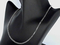 Tenniscollier met natuurlijke zwarte diamanten - afbeelding 1 van  6