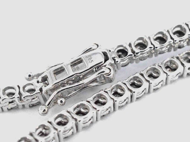 Tenniscollier met natuurlijke zwarte diamanten - afbeelding 5 van  6