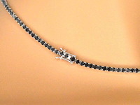 Tenniscollier met natuurlijke zwarte diamanten - afbeelding 9 van  12