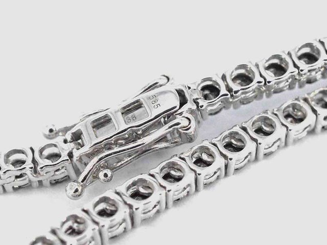 Tenniscollier met natuurlijke zwarte diamanten - afbeelding 10 van  12