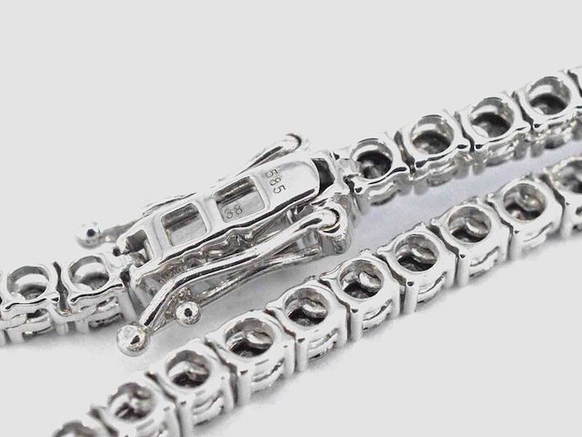 Tenniscollier met natuurlijke zwarte diamanten - afbeelding 10 van  12