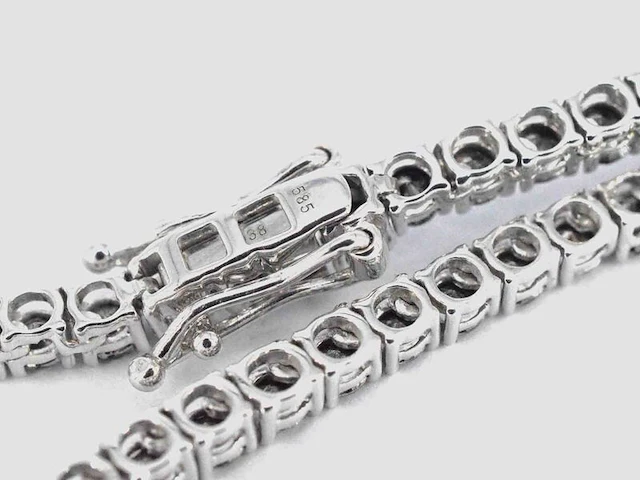 Tenniscollier met natuurlijke zwarte diamanten - afbeelding 10 van  12