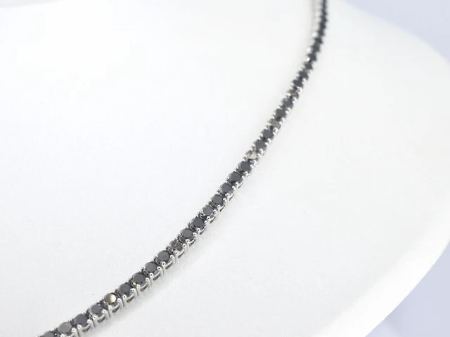 Tenniscollier met natuurlijke zwarte diamanten - afbeelding 3 van  8