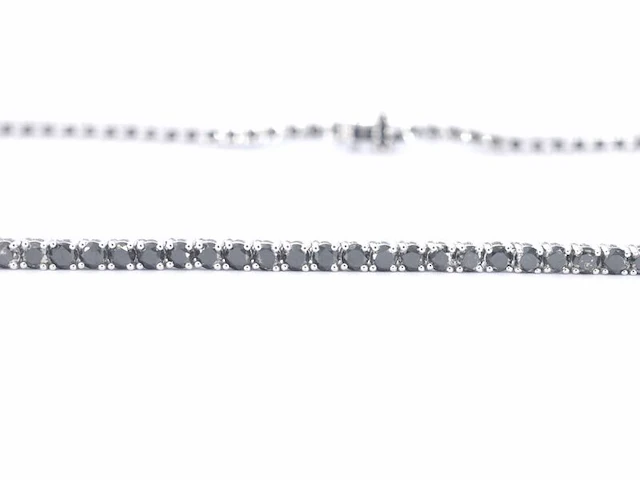 Tenniscollier met natuurlijke zwarte diamanten - afbeelding 4 van  8