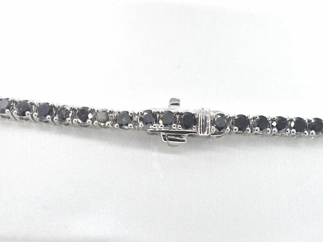 Tenniscollier met natuurlijke zwarte diamanten - afbeelding 6 van  8