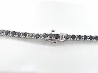 Tenniscollier met natuurlijke zwarte diamanten - afbeelding 6 van  8