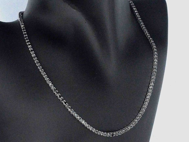 Tenniscollier met zwarte diamanten - afbeelding 11 van  11