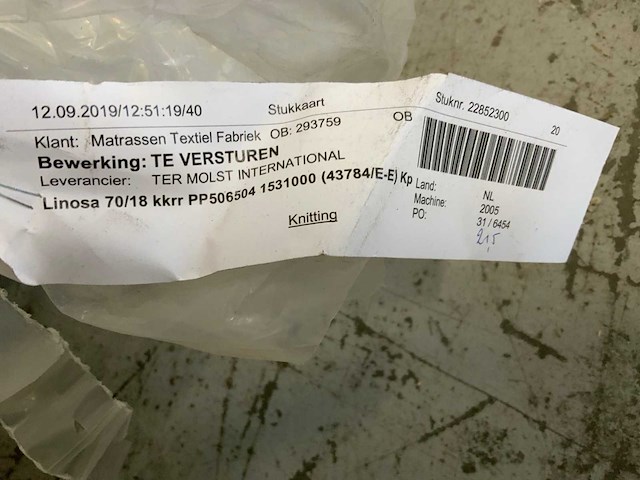 Ter molst international linosa 70-18 kkrr pp textiel rol (5x) - afbeelding 2 van  10