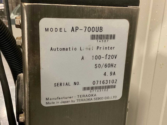Teraoka ap-700ub print- en etiketteermachine, rvs - afbeelding 9 van  9