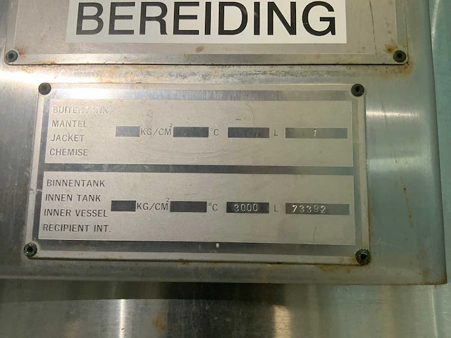 Terlet verticale bereidingstank 3000 liter - afbeelding 3 van  9