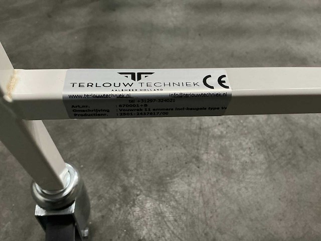 Terlouw techniek vouwrek met beugels voor 11 emmers (4x) - afbeelding 3 van  5