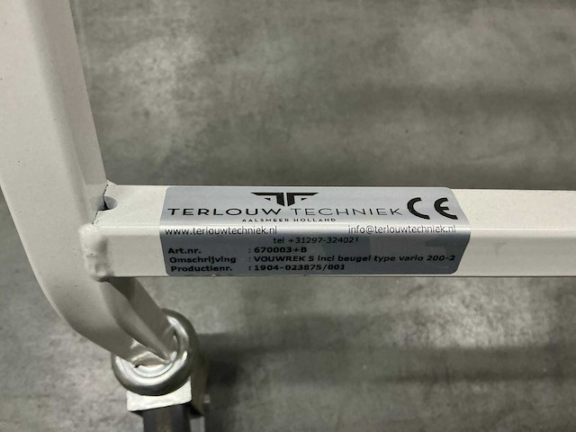 Terlouw techniek vouwrek met beugels voor 5 emmers (10x) - afbeelding 4 van  5