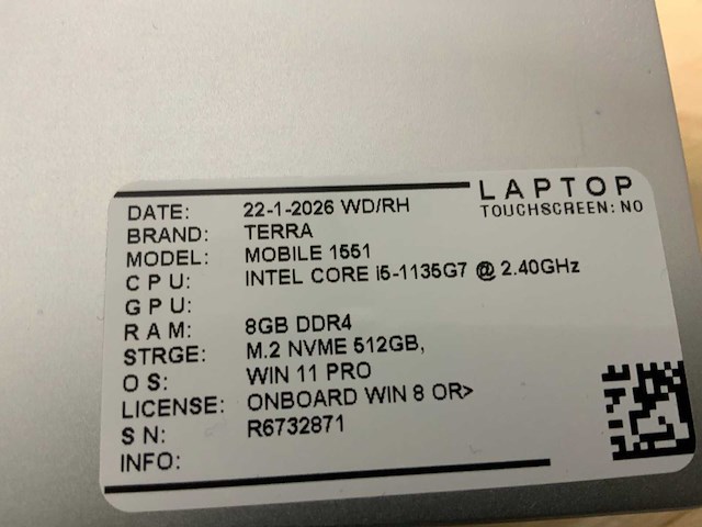 Terra mobile 1551 (i5-gen11) laptop - afbeelding 7 van  7