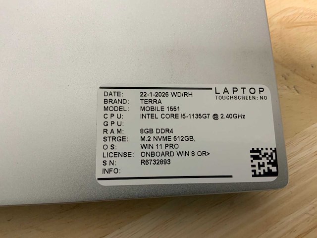 Terra mobile 1551 (i5-gen11) laptop - afbeelding 7 van  7